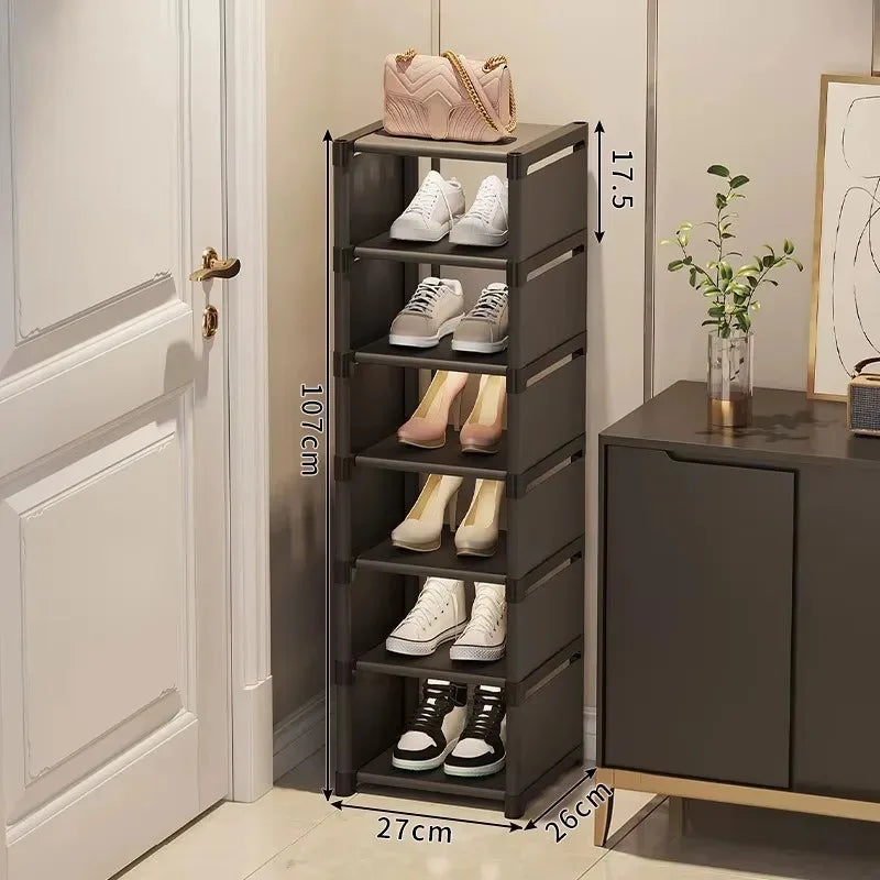 Zapatero apilable Organizador Tela no tejida Ahorro de espacio Entrada/Armario/Almacenamiento debajo de la cama Organización del hogar Fácil montaje