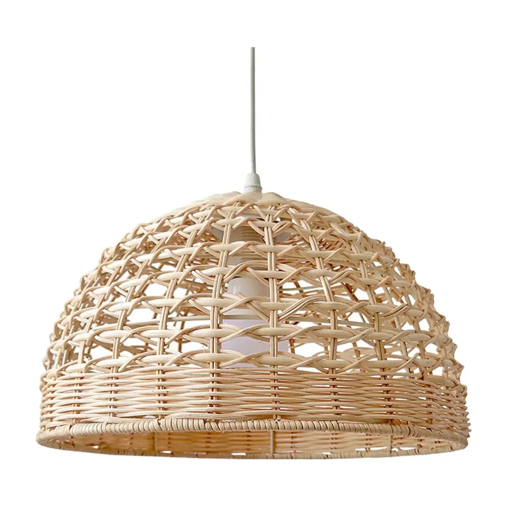 Lámpara de araña de ratán Pantalla de lámpara colgante de mimbre tejido natural para decoración de hogar y restaurante Lámpara de mimbre de bambú tejida a mano