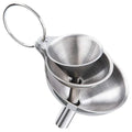 Juego de 3/5 embudos de cocina de acero inoxidable, embudos de metal de grado alimenticio para rellenar botellas, embudos pequeños para aceites esenciales y especias