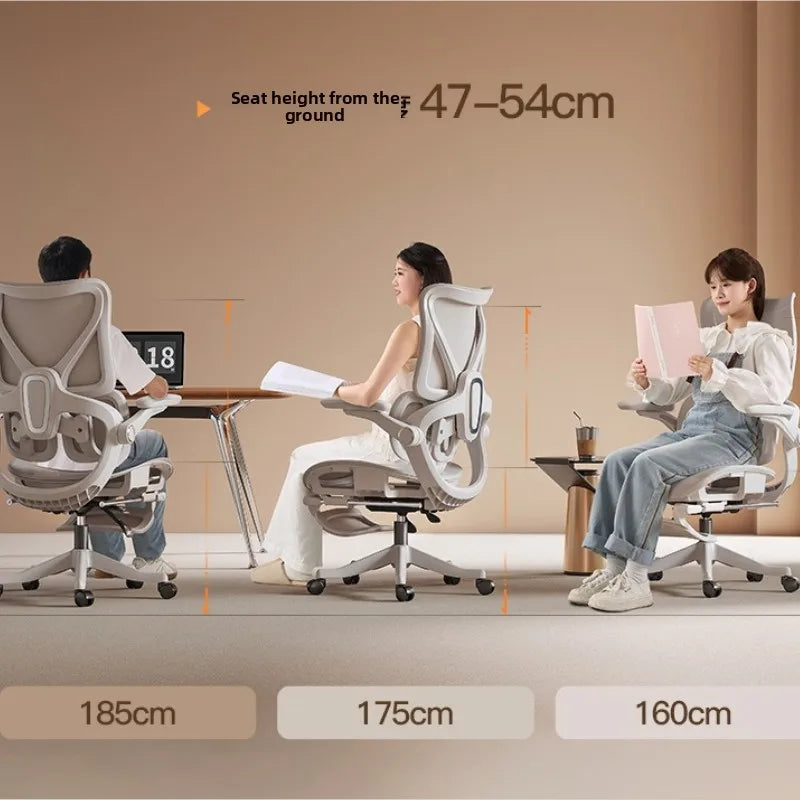 Silla ergonómica duradera con soporte lumbar de ala flotante, silla de ordenador, silla de oficina, silla con respaldo, silla de e-sports para el hogar