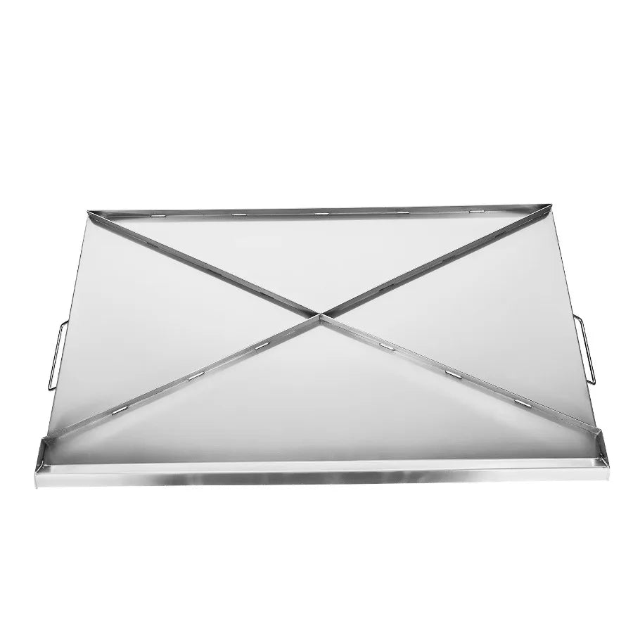 Plancha de acero inoxidable de 36x22 pulgadas, placa rectangular universal de superficie plana para parrilla de gas, barbacoa, Teppanyaki, utensilios de cocina portátiles con asa