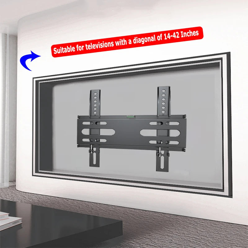 TV Wall Mount Fixed for Most 14-42" LED, LCD and Plasma Flat/Curved TVs with Max VESA 200X200 Space Saving Universal TV Bracket