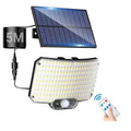 Luz solar exterior superbrillante con sensor de movimiento, lámpara LED de pared para jardín con energía solar fuerte, IP65 resistente al agua, 3 modos de trabajo