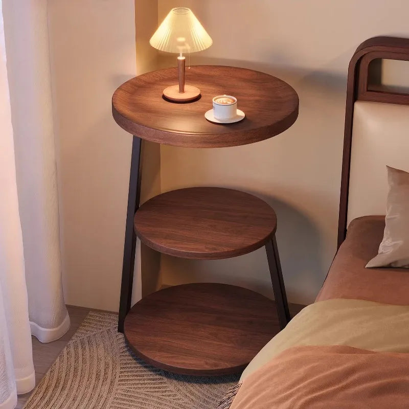 Mesita de noche moderna de madera, armario de mesita de noche, muebles de dormitorio, 2 cajones de almacenamiento, carga USB, muebles que ahorran espacio para el dormitorio