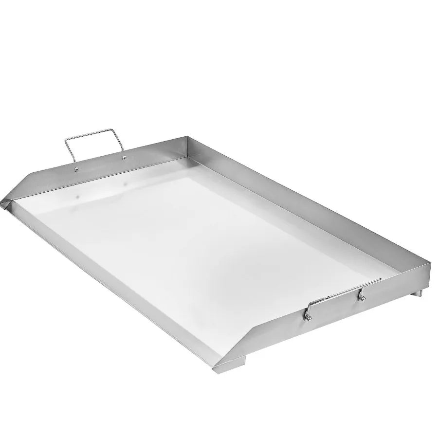 Plancha de acero inoxidable de 36x22 pulgadas, placa rectangular universal de superficie plana para parrilla de gas, barbacoa, Teppanyaki, utensilios de cocina portátiles con asa