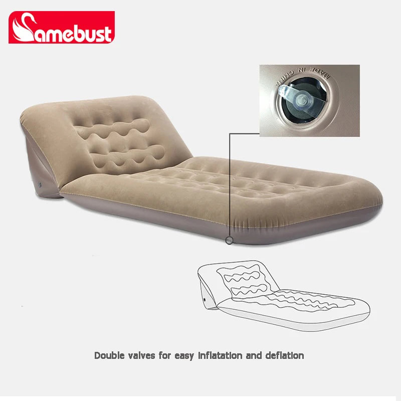 CAMEBUST Colchón de aire interior plegable inflable Sofá cama ajustable Colchoneta para dormir para uso en el hogar y al aire libre Marrón/Gris