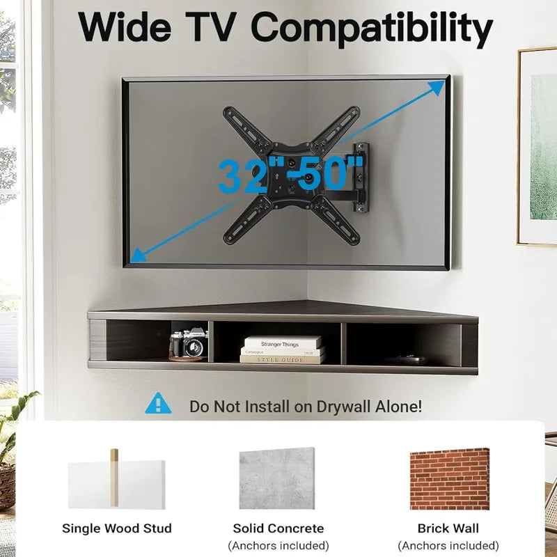 Soporte de pared para TV de 32-55 pulgadas, monitor LCD LED, soporte de pared para TV ajustable con brazo largo extensible, soporte de pared para TV, VESA máximo 400x400mm