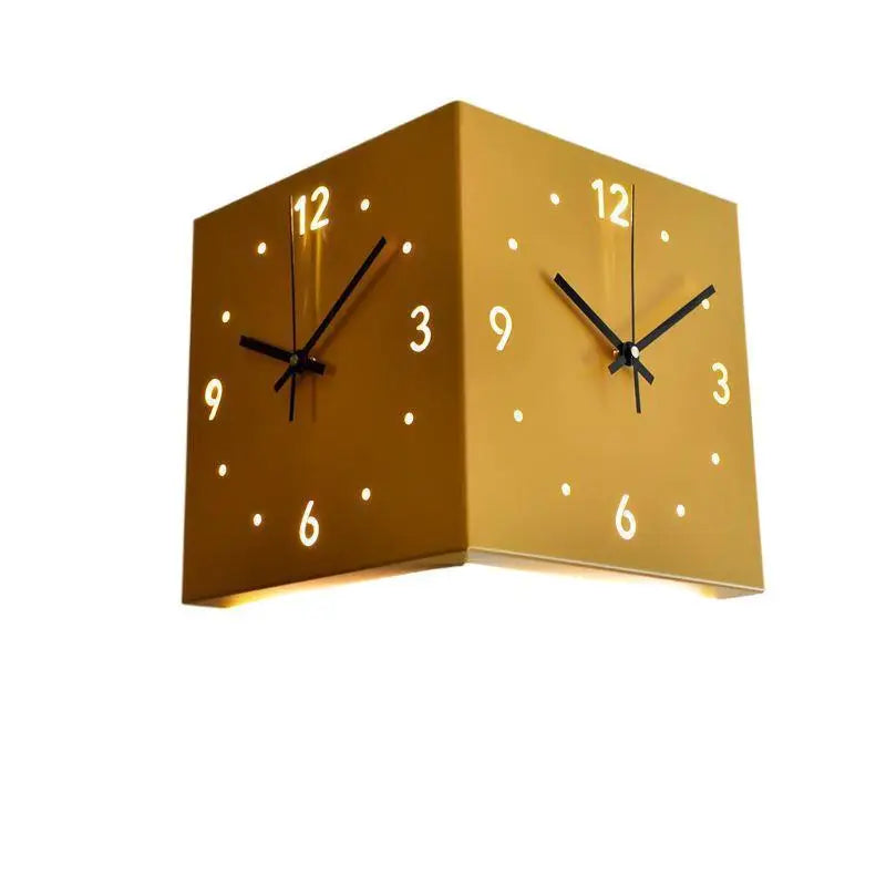 2026Reloj de pared de doble cara, sencillo y creativo, para esquina, reloj de doble cara, sala de estar, reloj de esquina silencioso, universal