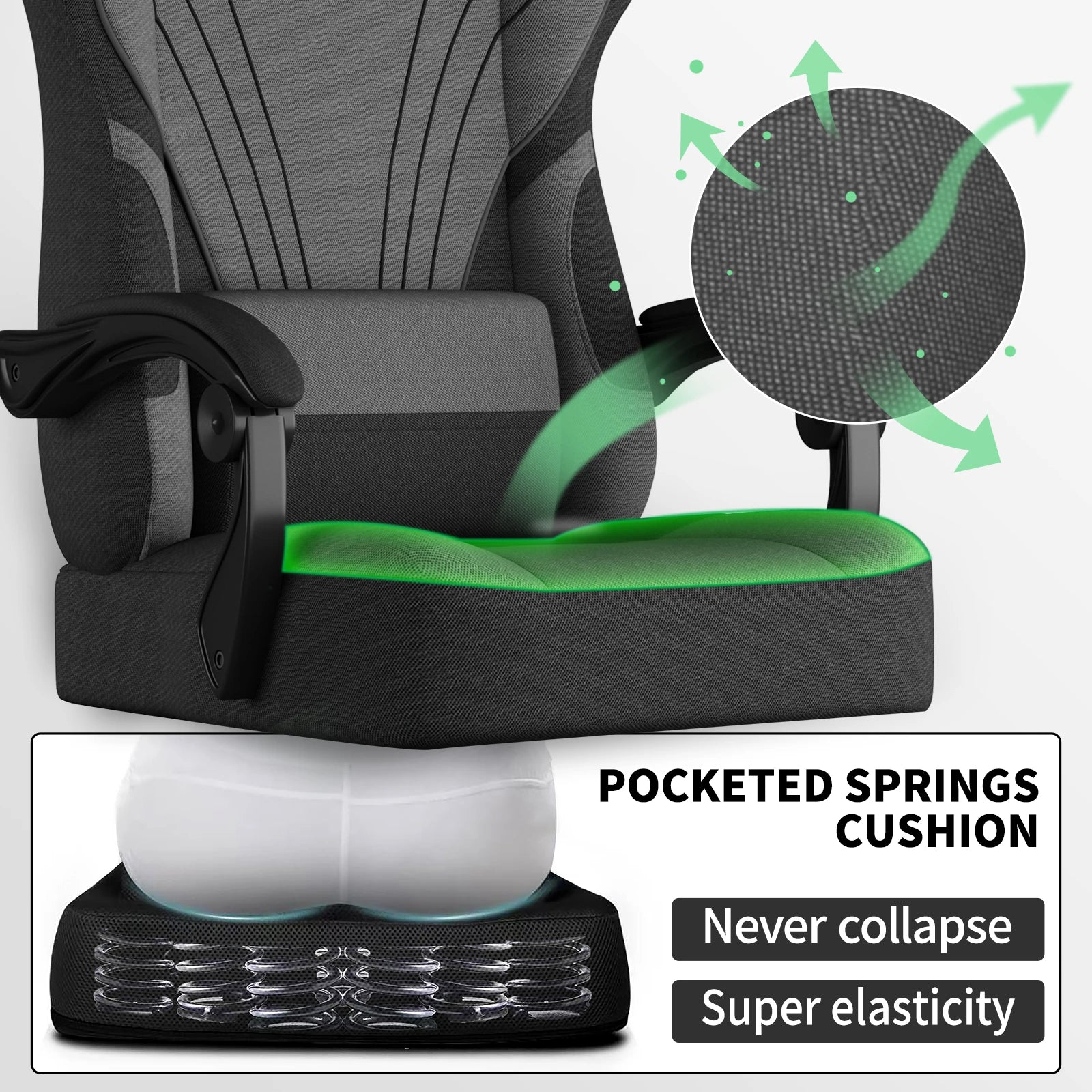 Silla gaming, sillas gaming grandes y altas para adultos con reposapiés y soporte lumbar, silla de ordenador ergonómica y cómoda