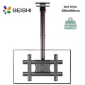 Soporte de techo para TV, soporte de TV de movimiento completo para la mayoría de televisores/monitores planos o curvos de 32-75", inclinación giratoria, altura ajustable, soporte de TV colgante