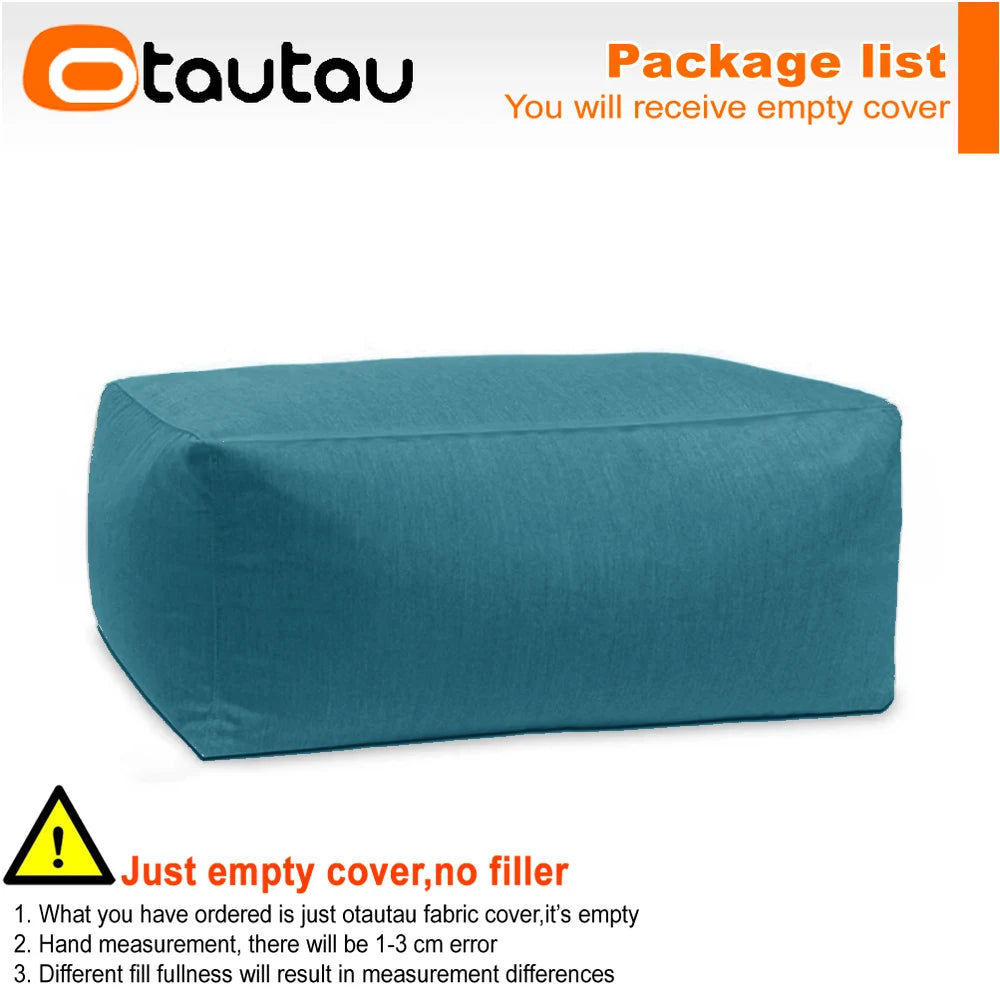 OTAUTAU Funda para puf de exterior Oxford para piscina, flotador, tumbona, club de playa, puf SF505 [¡Sin relleno! ¡Necesitas rellenarlo tú mismo!]
