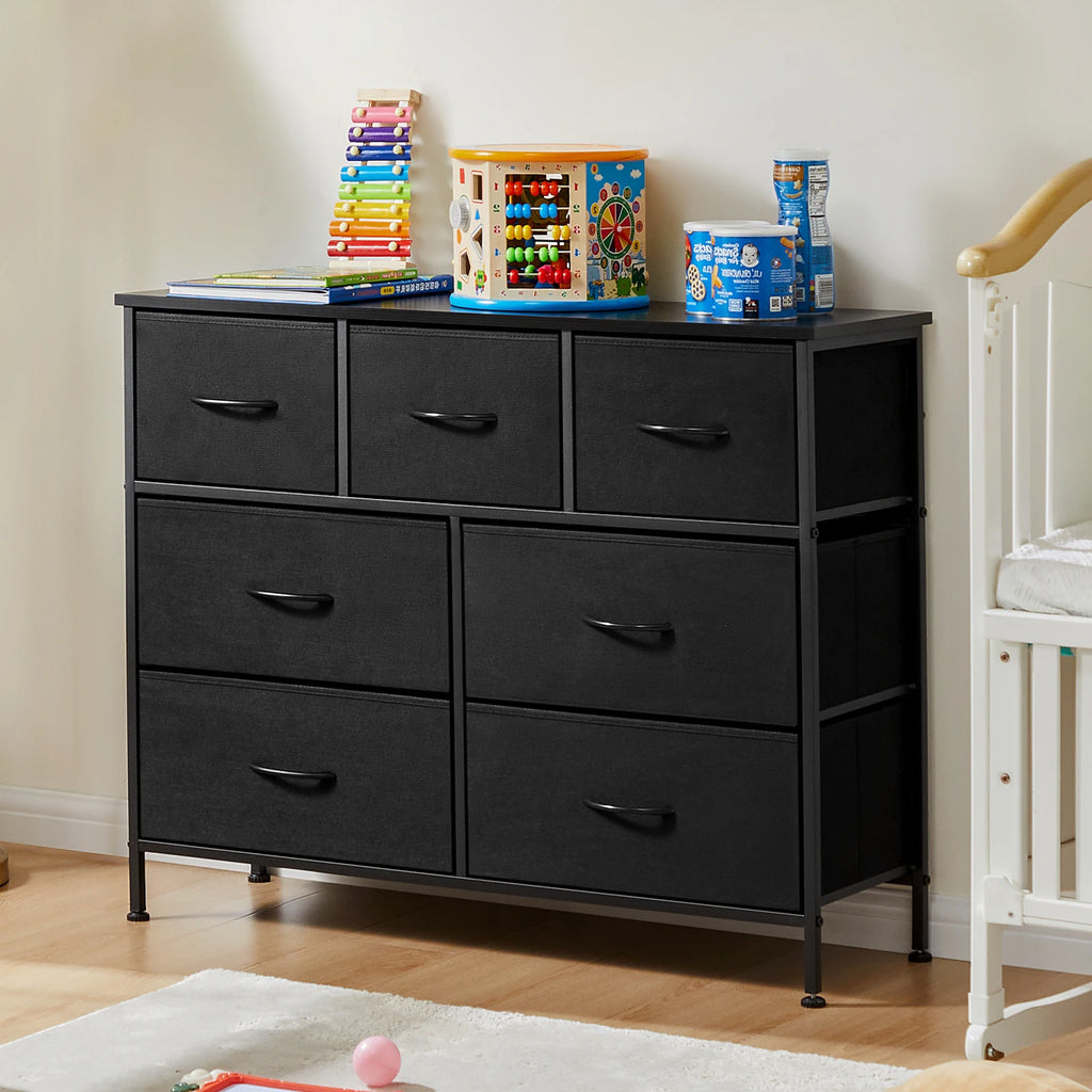JHK Desser For Bedroom With 7 Fabric Drawers Organizer Storage Closet Chest Clothes For Living Room Display Cabinet Of Furniture