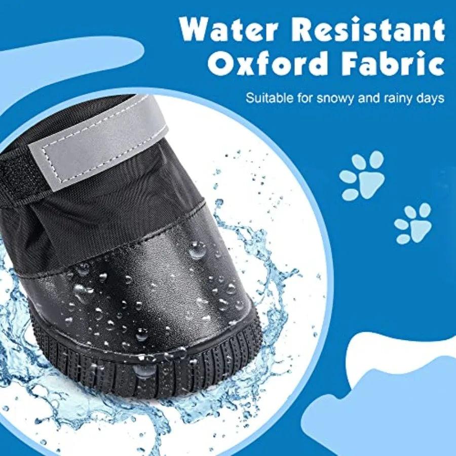 Botas impermeables para perro para invierno Sw, zapatos antideslizantes para perros medianos a grandes, protectores de patas con puño extendido para caminar al aire libre