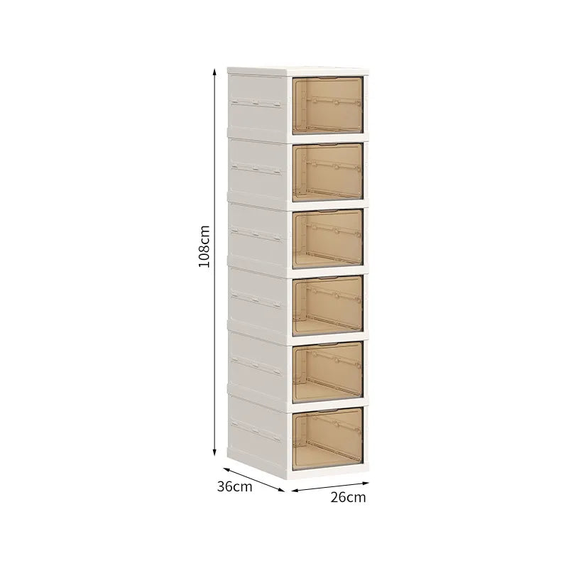 Zapatero a prueba de polvo para el hogar, no requiere instalación, caja de zapatos plegable transparente, caja de almacenamiento de zapatos de gran capacidad