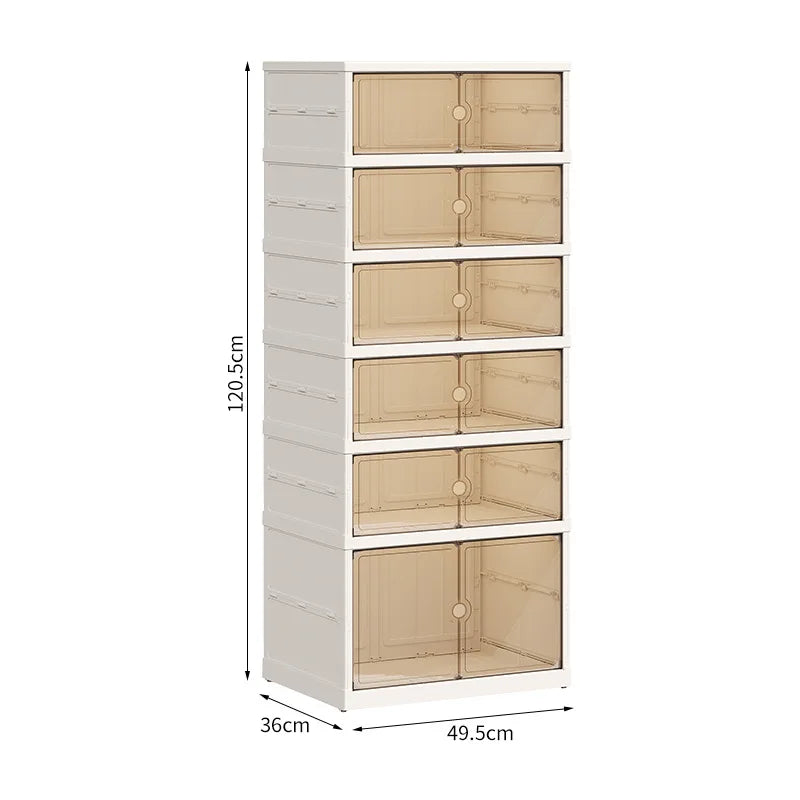 Artículos para el hogar a prueba de polvo, sin instalación, caja de zapatos plegable transparente, caja de almacenamiento de zapatos de gran capacidad