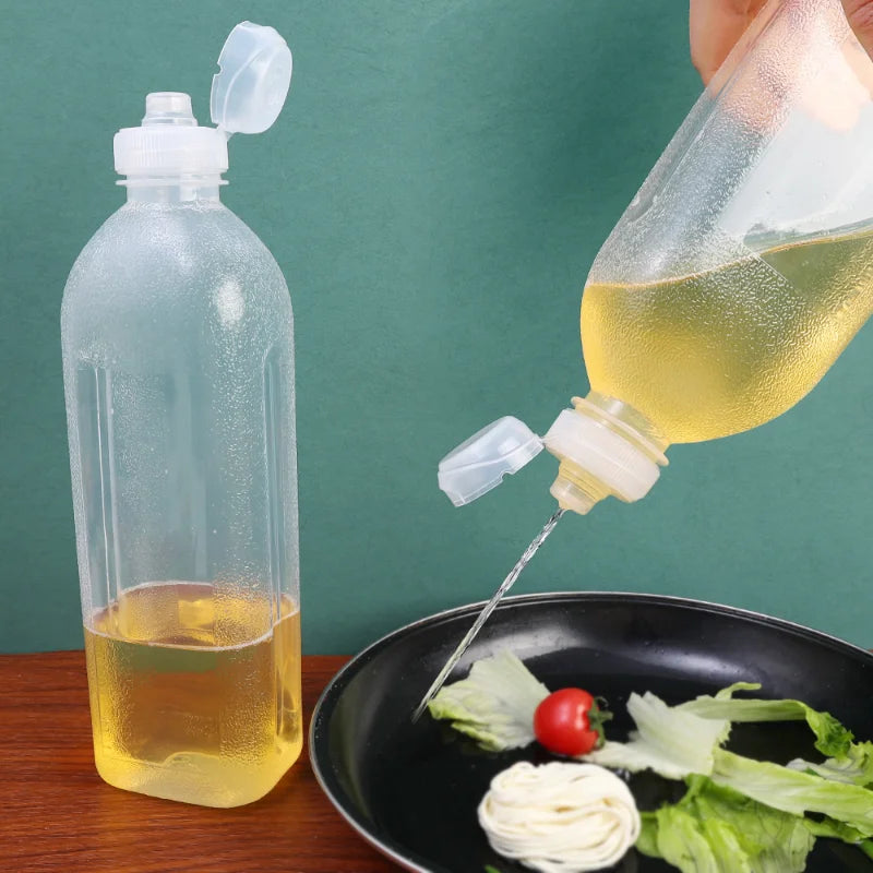 Botellas de condimentos de 1000 ml con dispensador, botella de control de aceite a prueba de salpicaduras, resistencia al aceite de alta temperatura, botella de aceite de soja multifunción