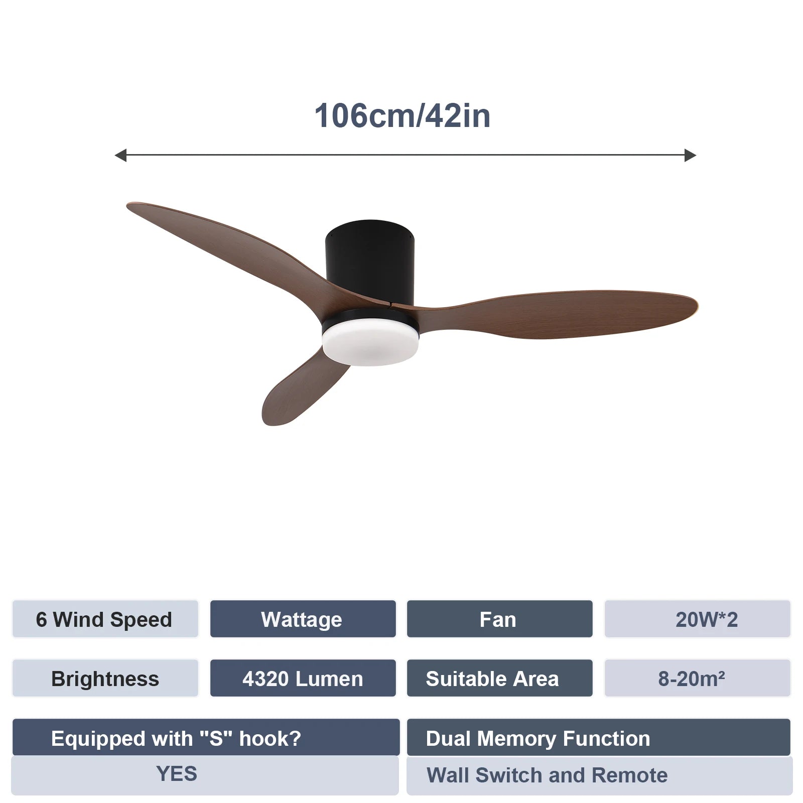 Modern Silent Led Ceiling Fan Lights DC Motor 6 Speeds Timing Fans Loft Remote Control Fan With Lights Bedroom Dining Room