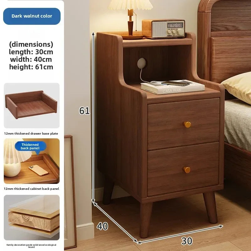 Muebles de hogar Mesita de noche Pequeña mesita de noche con almacenamiento Estrecho mueble de dormitorio Mesita de noche