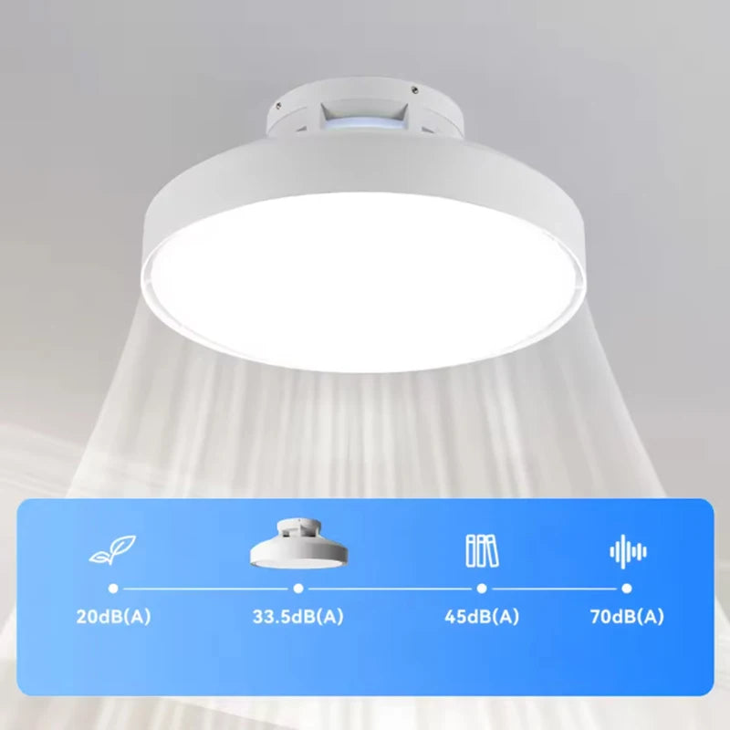 Lámparas de ventilador de techo LED modernas invisibles sin aspas, 6 velocidades, control remoto, atenuación, lámpara de ventilador para dormitorio, restaurante, ventiladores eléctricos