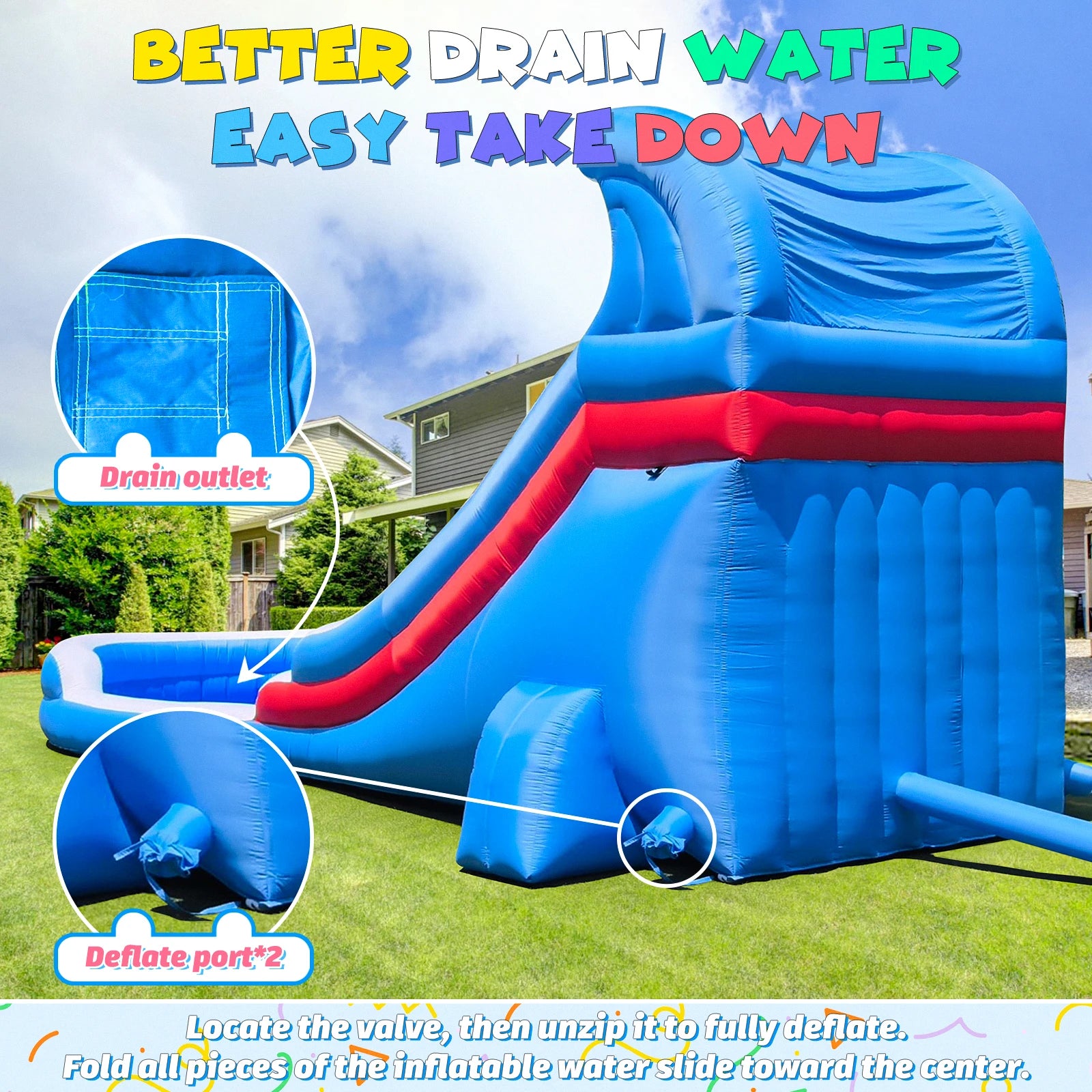 Tobogán acuático hinchable de grado comercial para exteriores e interiores, tobogán acuático hinchable de grado comercial con piscina para fiestas de cumpleaños, parque acuático con toboganes