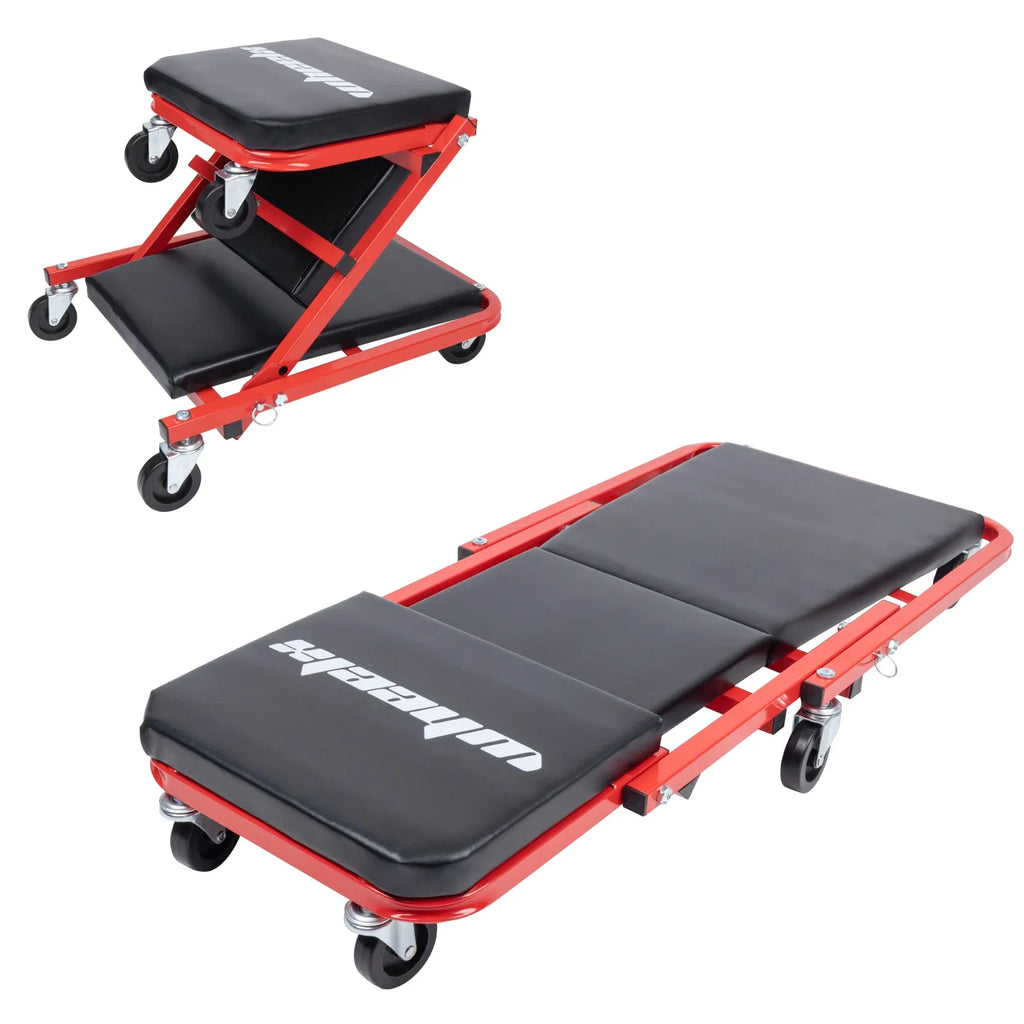 Taburete de reparación multifuncional plegable para coche, tabla de reparación reclinable tipo Z, taburete de trabajo para coche, taburete de belleza para taller de coches
