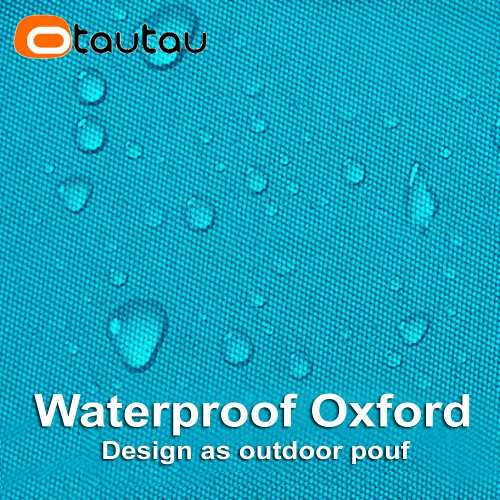 OTAUTAU Puf de 2 asientos para exteriores Funda sin relleno Impermeable Jardín Playa Camping Tumbona Sofá Cama Piscina Puff Sac