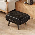 Taburete Plegable de Piel Sintética de PU Extra Gruesa y Espuma de Alta Densidad, Otomana Portátil para Sala de Estar/Dormitorio/Oficina, Base Antideslizante