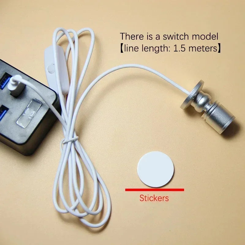 Foco LED USB 5V 1W 3W Montado en Superficie Gabinete Vitrina Mostrador Lámpara Joyería Ángulo Giratorio Techo Mini Foco Empotrable