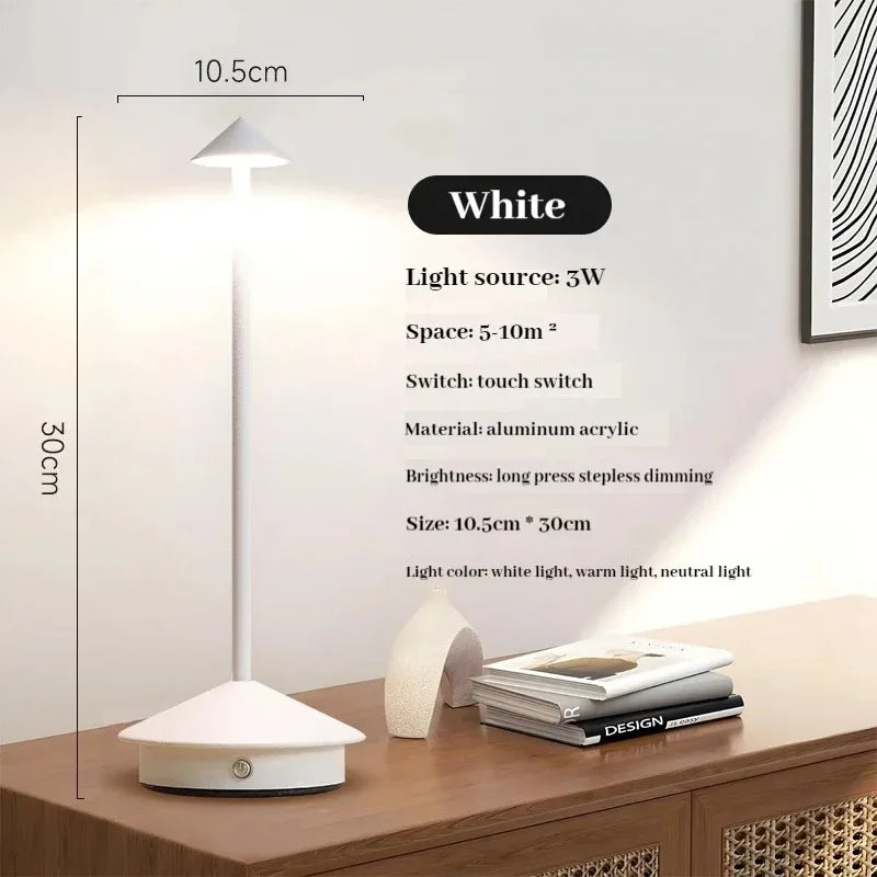 Lámpara de mesa recargable Tipo-C, creativa para comedor, táctil, LED, para hotel, bar, café, lámpara de mesa Pina, lámpara de escritorio decorativa Lampada Da Tavolo
