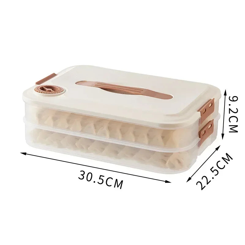 Caja de almacenamiento de dumplings, multicapa, transparente, para nevera, para mantener frescos los dumplings, contenedor sellado para alimentos de cocina casera