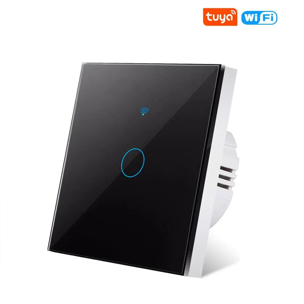 Tuya Wifi Smart Interruptor de Luz de Pared 1/2/3 Gang EU Interruptor Táctil Rf433 Control Remoto Inalámbrico Para Alexa Google Home Control por Voz