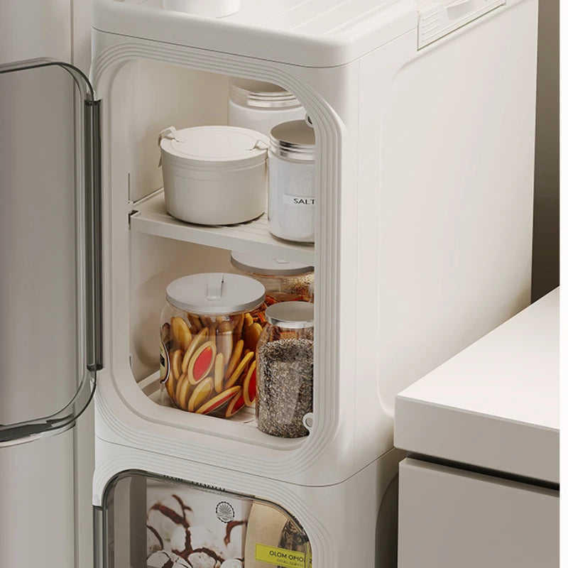Armario de almacenamiento de costura estrecha para baño, multifuncional, plegable con ruedas, a prueba de polvo y armario de almacenamiento para grietas