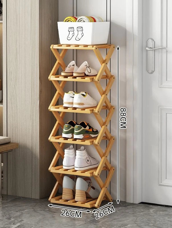 Zapatero Conveniente, Estanterías Plegables que Ahorran Espacio para el Hogar y Dormitorio - Almacenamiento Interior para la Entrada, Estante Estrecho para Zapatos sin Montaje