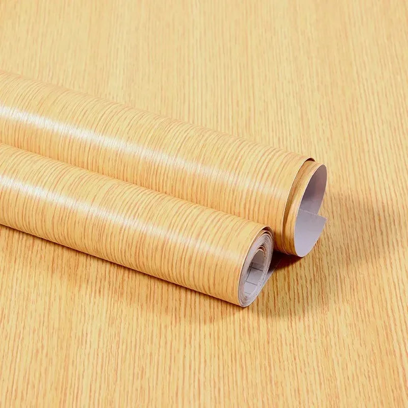40CM Thickened Waterproof Wood Grain Stickers Self-adhesive PVC Wardrobe Cabinet Desktop Modern Furniture Decorative Wallpaper ﻿