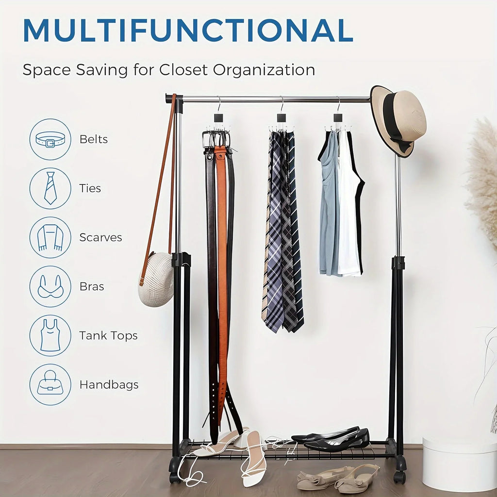 1/2 Piece Multifunctional Hook, Multi Claw Bag Storage Hook, Tie Metal Storage Suitable for Scarves, Belts, Home Storage