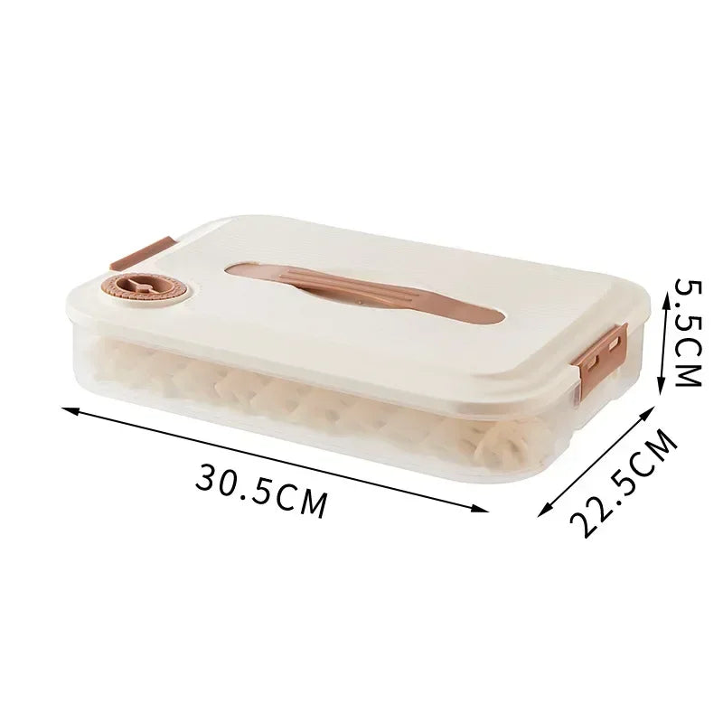 Caja de almacenamiento de dumplings, multicapa, transparente, para nevera, para mantener frescos los dumplings, contenedor sellado para alimentos de cocina casera