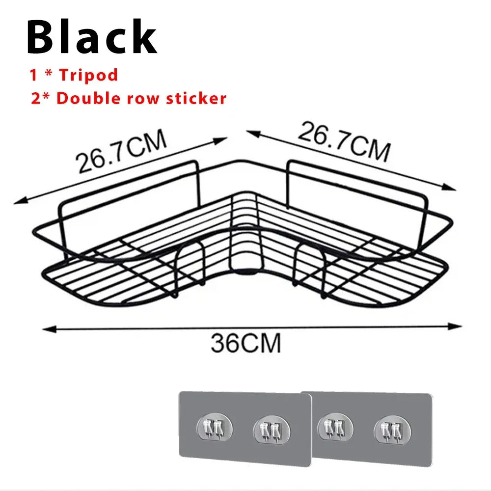 Estante de almacenamiento para inodoro, estantería de baño, esquinera sin taladro, soporte de estante para ducha, soporte de pared para accesorios de baño, organizador de champú