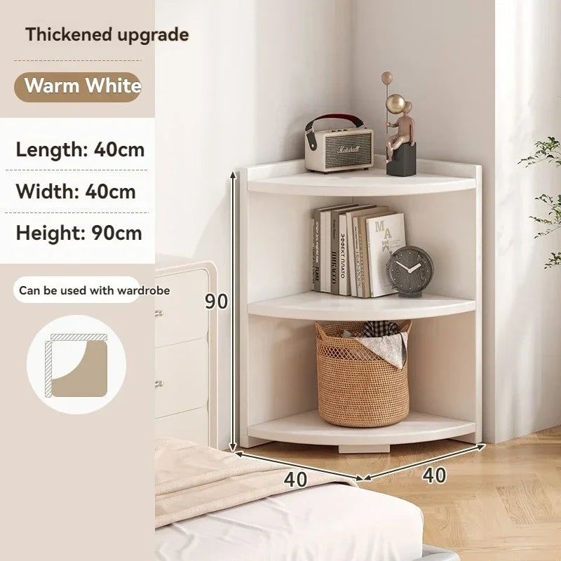 Mueble esquinero de almacenamiento para el hogar, recibidor sencillo, perchero, vitrina esquinera de pared, estantería de pie, mesita de noche
