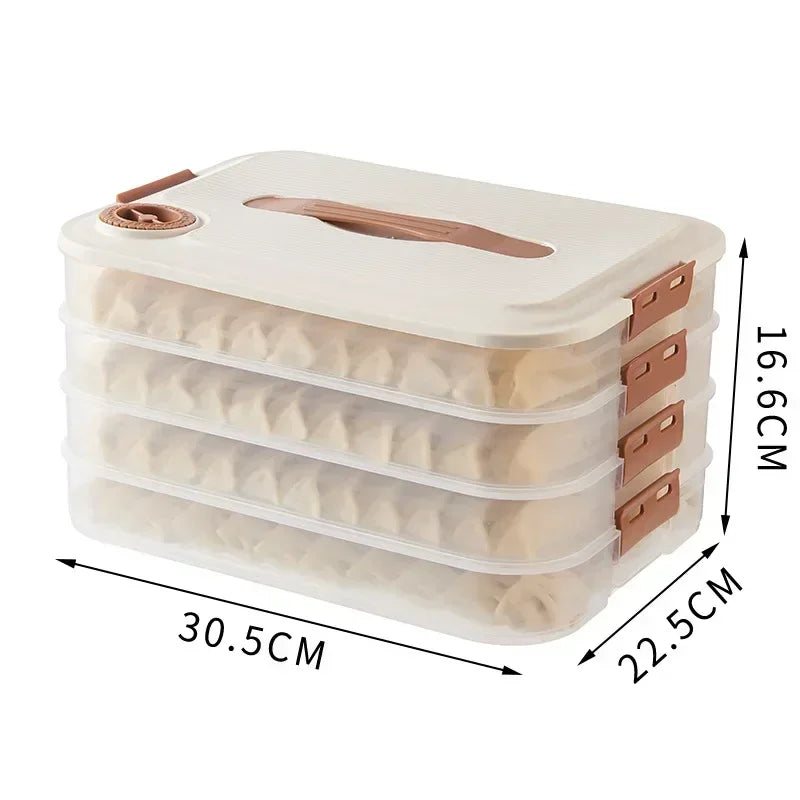Caja de almacenamiento de dumplings, multicapa, transparente, para nevera, para mantener frescos los dumplings, contenedor sellado para alimentos de cocina casera