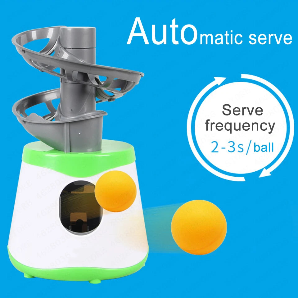 Robot de tenis de mesa pequeño de 4 pilas AA, entrenador de máquina de lanzamiento, para adultos y niños, deporte, juego, regalo, deporte de raqueta, más de 40 pelotas de ping pong.