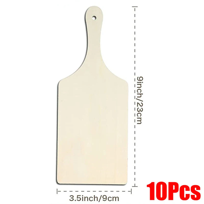 3/6/10Pcs Wooden Cutting Board Craft with Handle Wooden Chopping Board Unfinished Round Charcuterie Cheese Boards for Christmas