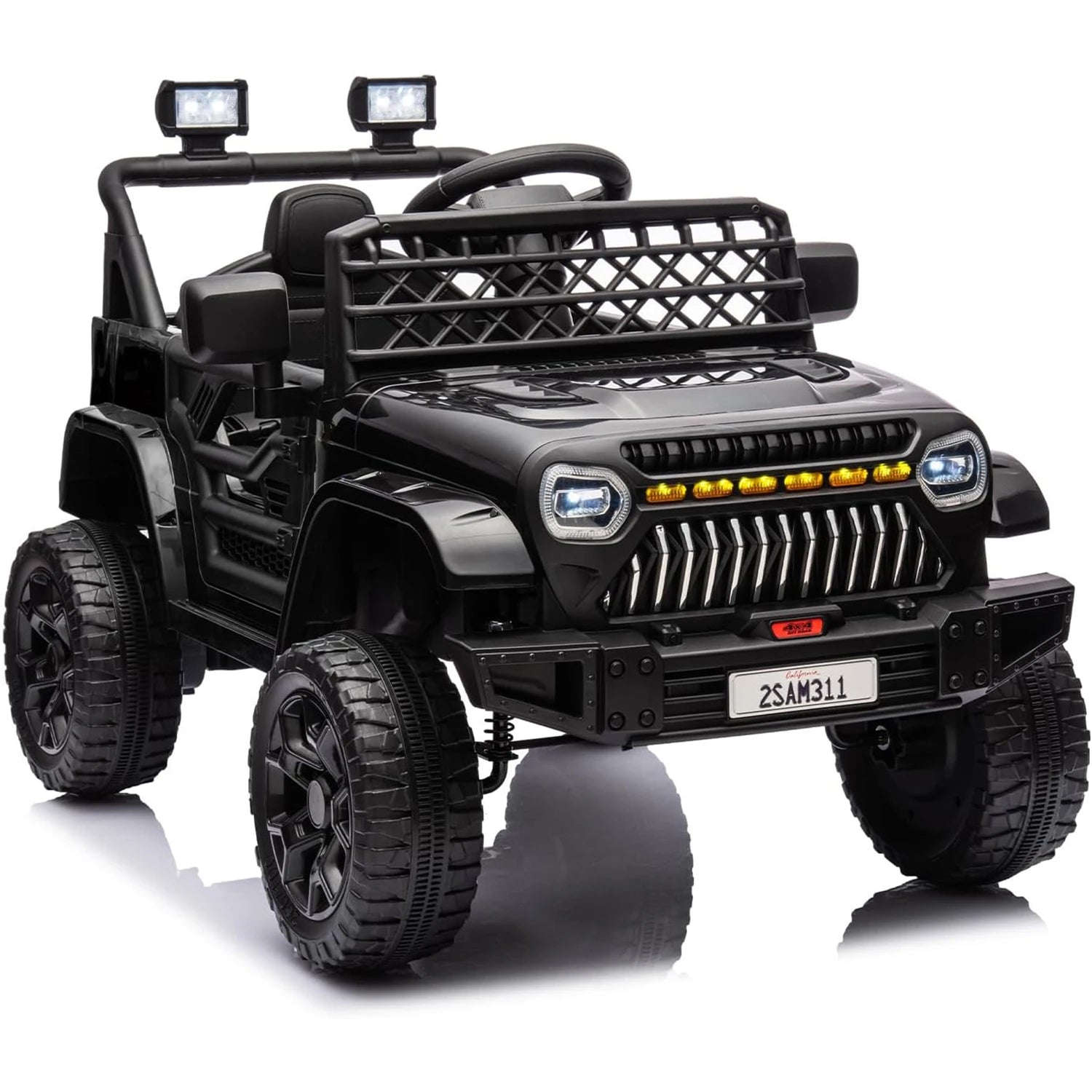 12V Kids Ride On Truck Car Toy Battery Powered Electric Vehicle with Remote Control, Spring Suspension, LED Lights, Music,