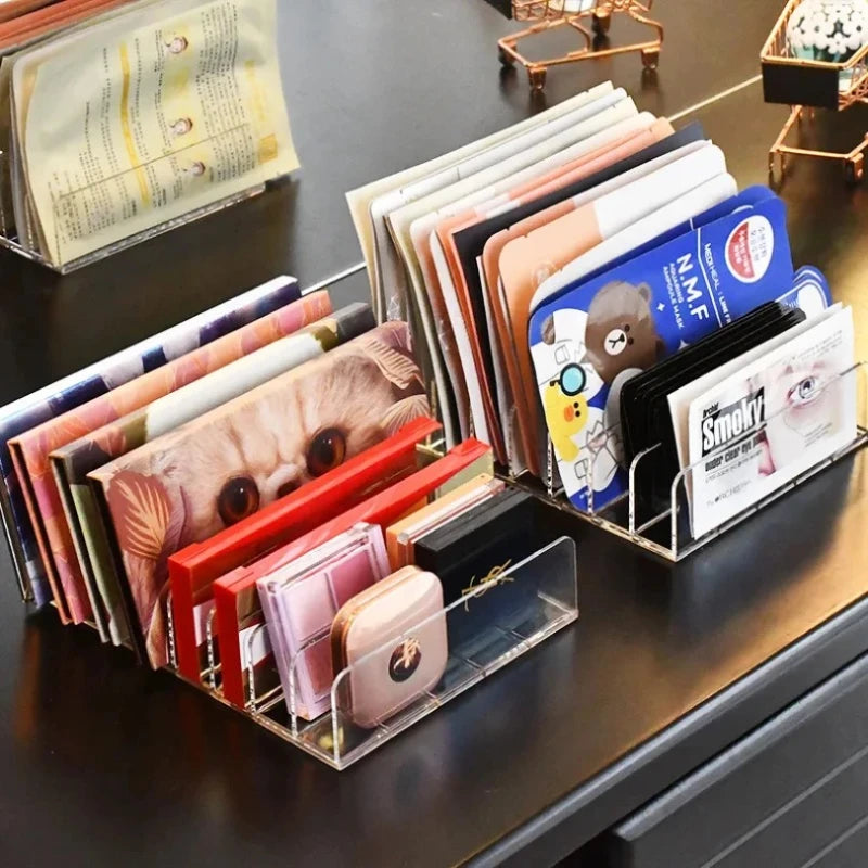 DVD/CD Organizer,Eyeshadow Palette Storage Tray Cosmetics Rack Makeup Tools Compartment Holder Sunglasses Storage Shelf