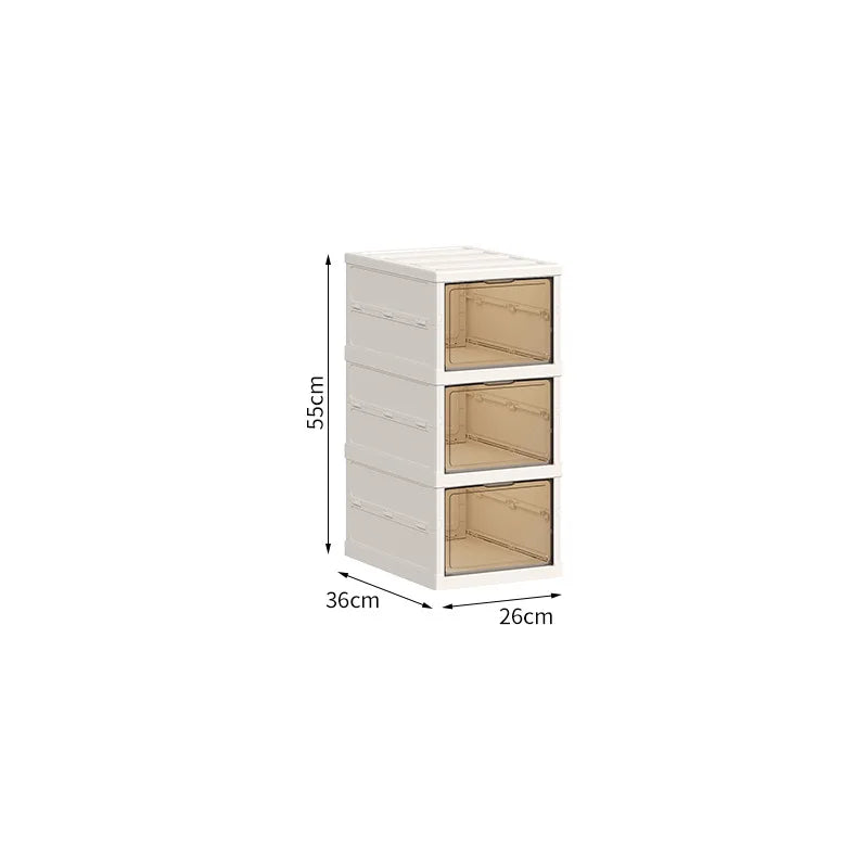 Zapatero a prueba de polvo para el hogar, no requiere instalación, caja de zapatos plegable transparente, caja de almacenamiento de zapatos de gran capacidad