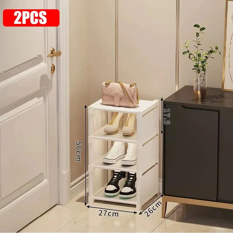 Zapatero apilable Organizador Tela no tejida Ahorro de espacio Entrada/Armario/Almacenamiento debajo de la cama Organización del hogar Fácil montaje