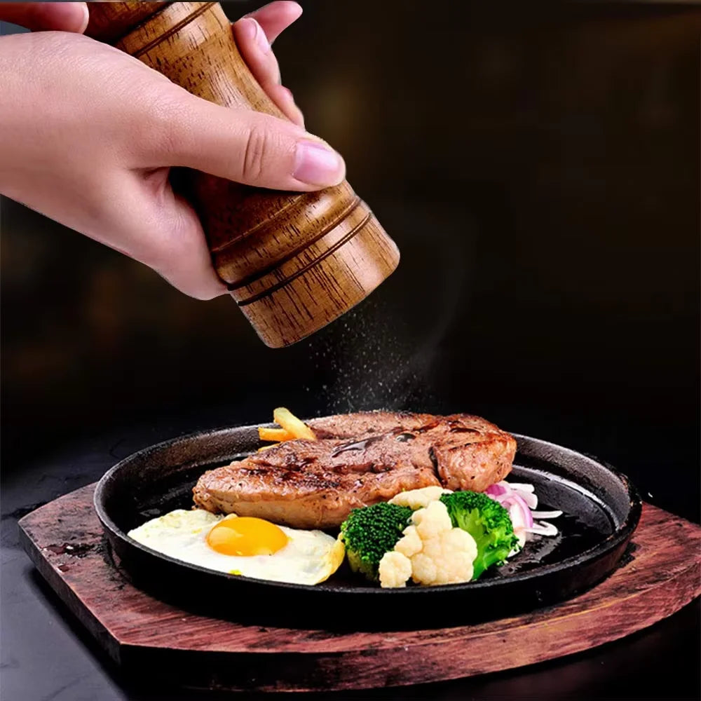 1 Piece Wood Pepper Grinder Pepper Mill Adjustable Coarseness Wooden Pepper Salt Mill Grinder Salt and Pepper Mills Shaker