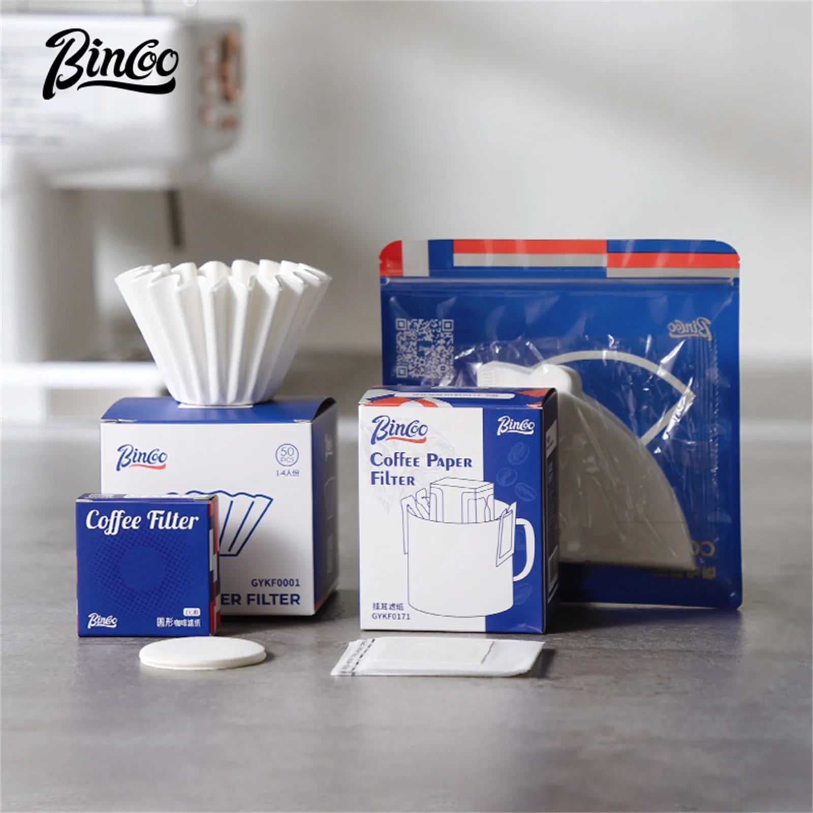 Bincoo Complete Pour Over Filter Collection - Round, Cone, Basket Styles in Multiple Sizes, Full Model Selection