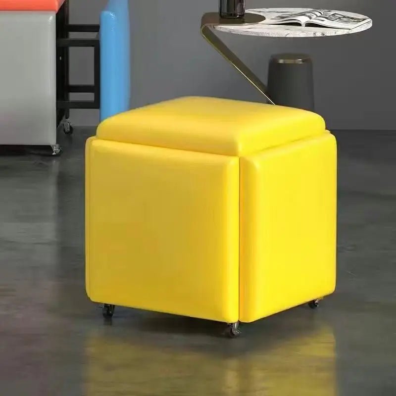 Taburete cubo de Rubik multifuncional - otomana de almacenamiento 5 en 1, sirve como mesa de centro, banco para comedor y zapatos, estilo nórdico, silla