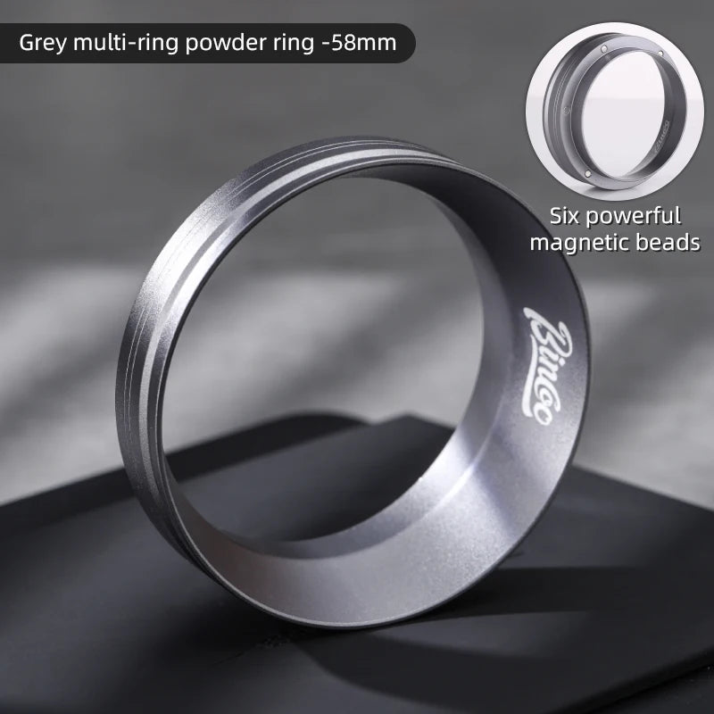BINCOO 51mm 58mm Portafilter Dosing Ring, Magnetic Anti-Static Design for Strong Hold and Zero Coffee Spill During Prep