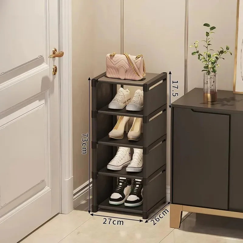 Zapatero apilable Organizador Tela no tejida Ahorro de espacio Entrada/Armario/Almacenamiento debajo de la cama Organización del hogar Fácil montaje